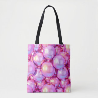 Iriserende Roze Glanzende 3D Bubbel Patroon Esthet Draagtas