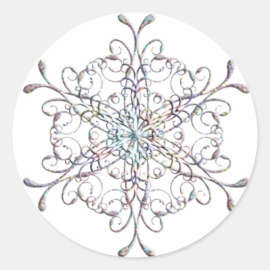 Iriserende sneeuwvlok Stickers (Voorkant)