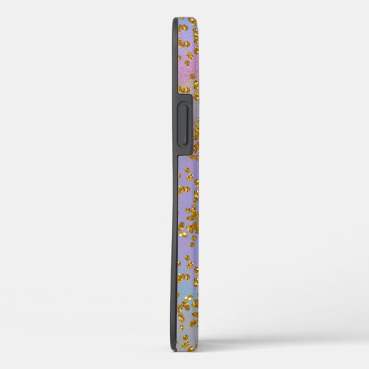 Iriserende spiraal en gouden Glitter Confetti Case-Mate iPhone Case (Achterkant / Rechts)