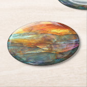 Iriserende steenlagen Marmeren Graniet Ronde Kartonnen Onderzetter (Gebogen)