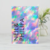 Iriserende Ultra Moderne Vette Namen niet Foto Save The Date (Staand voorkant)