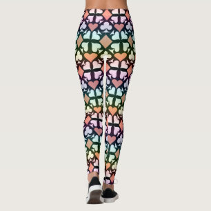 Iriserende veelkleurige spelende Kaart Symbolen Pa Leggings