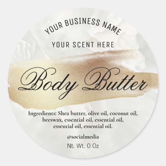 Iriserende Verf Decal Marmeren Body Butter Labels (Voorkant)