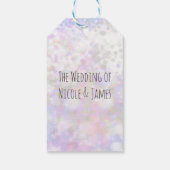 Iriserende Witte Sparkle Glam Huwelijkspartij Favo Cadeaulabel (Achterkant)