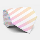 Iriserende & Witte Streep Groomsmen Fun Fact Stropdas (Opgerold)