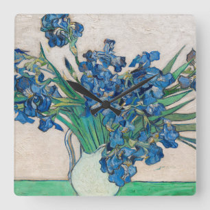 Irises, 1890, van Vincent van Gogh Vierkante Klok