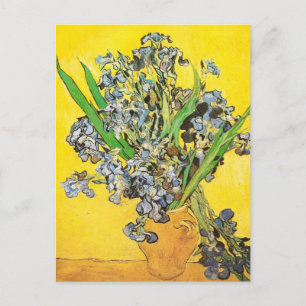 Irises against Yellow Background Van Gogh Fine Art Briefkaart