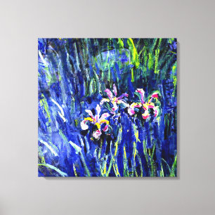 Irises, beroemd bloemschilderij van Claude Monet, Canvas Afdruk