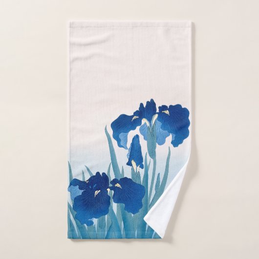 Irises bleues et Turquoises (Serviette à main)