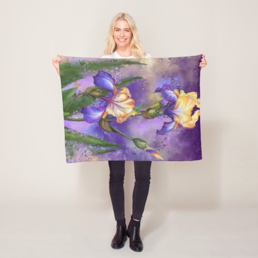 Irises Fleece Blanket (In situ)