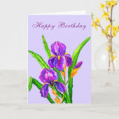 Irises Flowers Bonne Carte Anniversaire (Fleur jaune)