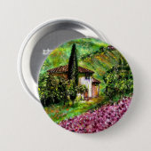 IRISES IN DE GROENE TUSCANY LANDSCAPE RONDE BUTTON 7,6 CM (Voorkant /achterkant)