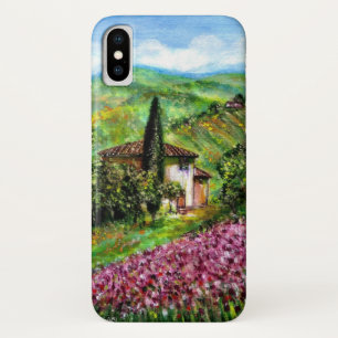 IRISES IN TUSCANY,Paarse Vloergebieden iPhone X Hoesje