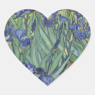Irises van Van Gogh Blue Iris bloemen Hart Sticker