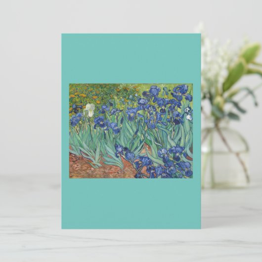 Irises van Van Gogh Feestdagenkaart (Staand voorkant)