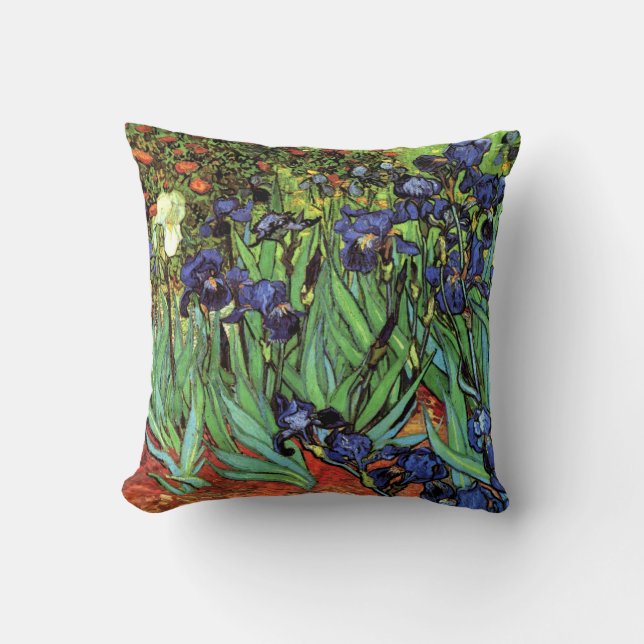 Irises van Van Gogh Fine Art Pillow Kussen (Voorkant)