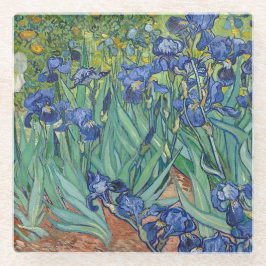 Irises van Van Gogh Glazen Onderzetter (Voorkant)