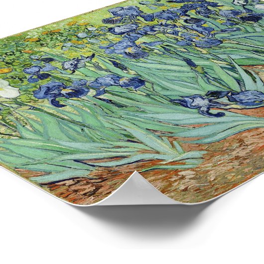 Irises van Van Gogh Poster (Hoek)