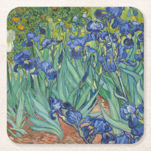 Irises van Van Gogh Vierkante Kartonnen Onderzetter