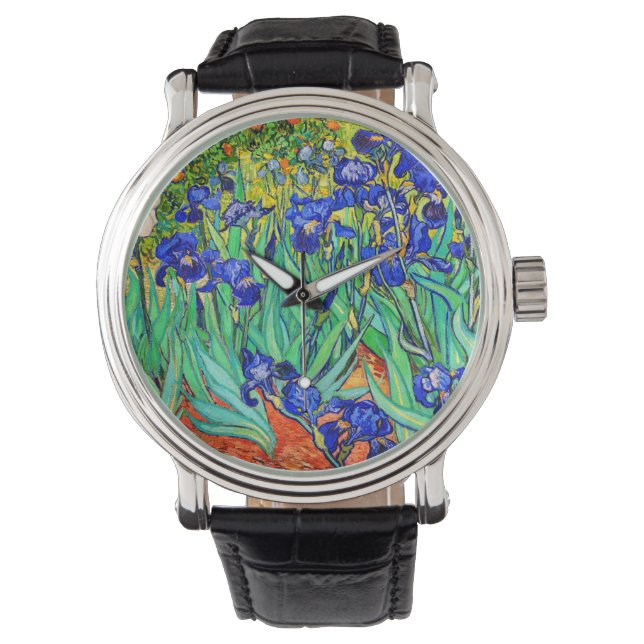 Irises van Vincent Van Gogh Horloge (Voorkant)