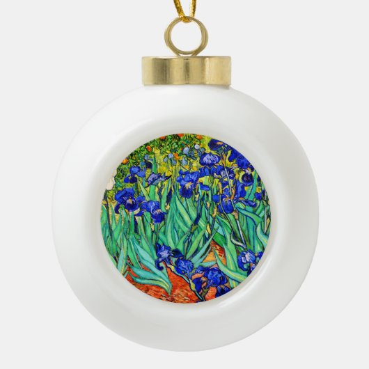 Irises van Vincent Van Gogh Keramische Bal Ornament (Voorkant)