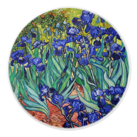 Irises van Vincent van Gogh Keramische Knop (Voorkant)