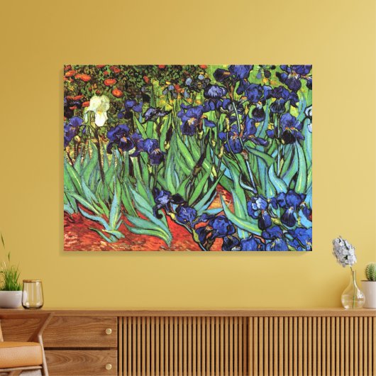 Irises van Vincent van Gogh,  tuinkunst Canvas Afdruk (Insitu (Woonkamer))