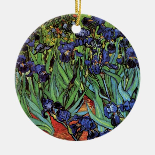Irises van Vincent van Gogh, tuinkunst Keramisch Ornament (Voorkant)