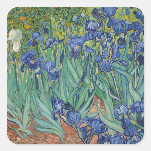 Irises van Vincent Van Gogh Vierkante Sticker (Voorkant)