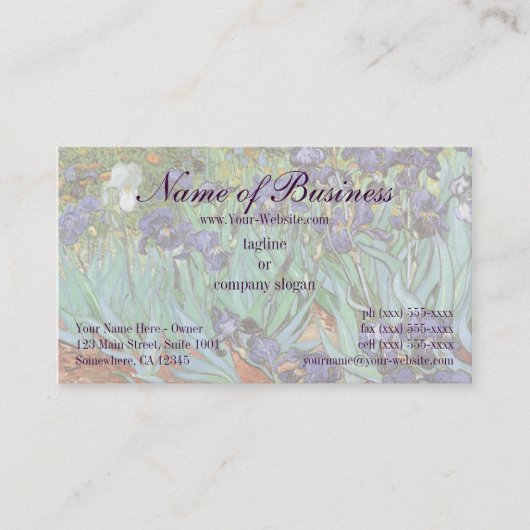 Irises van Vincent van Gogh Visitekaartje (Voorkant)