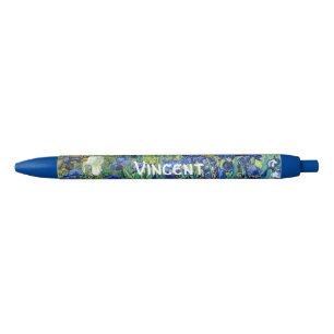 Irises Vincent van Gogh Flowers Fine Art Painting Blauwe Inkt Pen