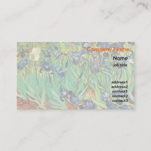 Irises, Vincent van Gogh Visitekaartje (Voorkant)