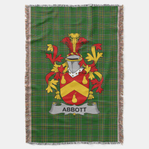 Irish Abbott Coat of Arms Family Crest Ireland Deken