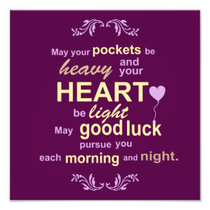 Irish Abundance Happiness and Good Luck Blessing Foto Afdruk