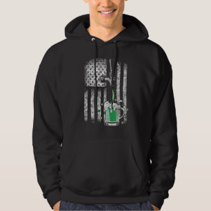Irish American Flag Beer Shamrock St Patrick's Hoodie