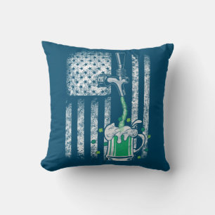 Irish American Flag Beer Shamrock St Patrick's Kussen