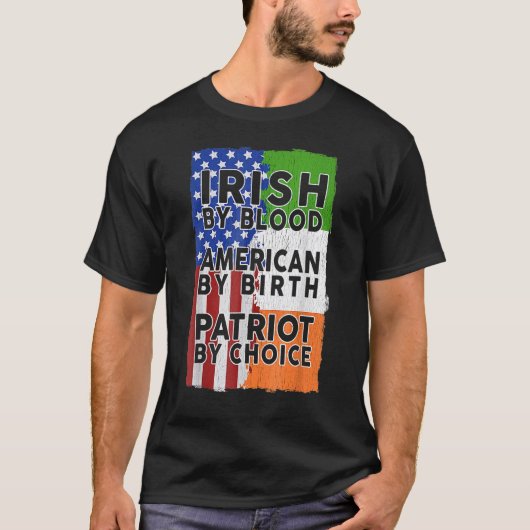 Irish American Flag Celtic Cross Funny St Patrick' T-shirt (Voorkant)