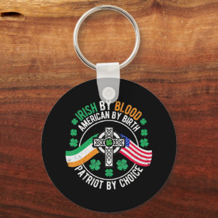 Irish American Flag Celtic Cross St Patrick's Day Sleutelhanger