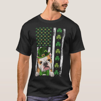 Irish American Flag French Bulldog ST PATR T-shirt