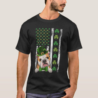 Irish American Flag  French Bulldog ST PATR T-shirt