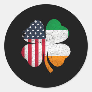 Irish American Flag Ireland Flag St Patricks Day G Ronde Sticker