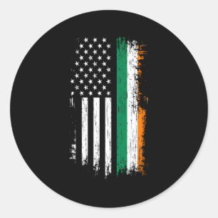 Irish American Flag Pride Ierland USA Ronde Sticker