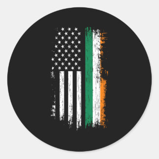 Irish American Flag Pride Ierland USA Ronde Sticker