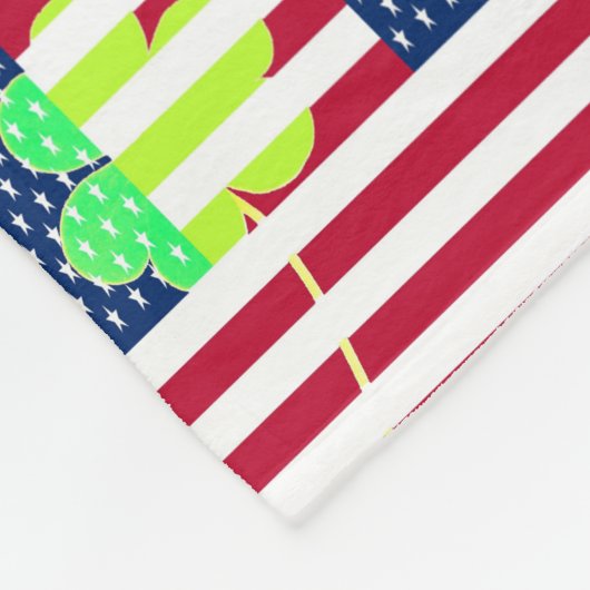 Irish American Flag Shamrock Clover St. Patrick Fleece Deken (Hoek)