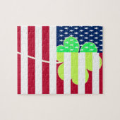 Irish American Flag Shamrock Clover St. Patrick Legpuzzel (Horizontaal)