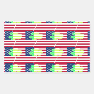 Irish American Flag Shamrock Clover St. Patrick Rechthoekige Sticker