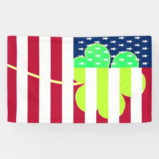 Irish American Flag Shamrock Clover St. Patrick Spandoek (Horizontaal)
