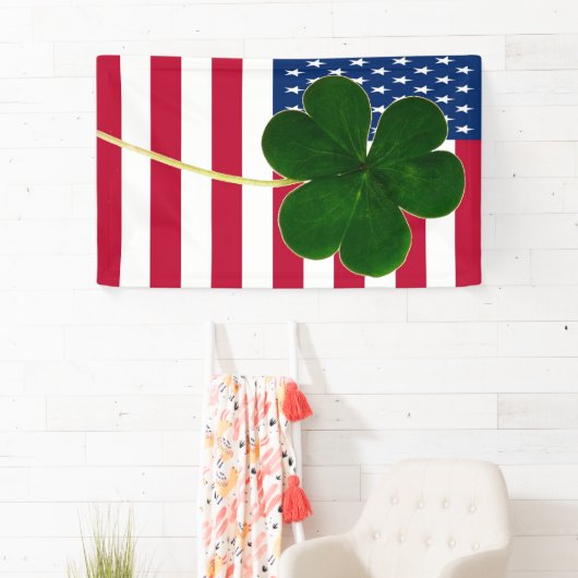 Irish American Flag Shamrock Clover St. Patrick Spandoek (Insitu)