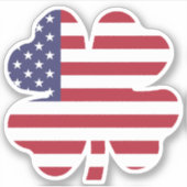 Irish American Flag Shamrock Sticker (Voorkant)