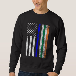 Irish American Flag Thin Blue Line Police St. Trui